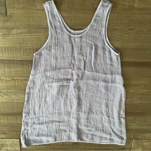 Cynthia Ashby Linen Midi Dress Langenlook Boho Oversized Slouchy LAVENDER Dress